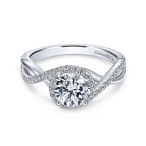 Criss Crossed Round Diamond Ring .20 Cttw 14K White Gold 180A