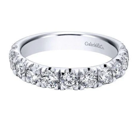 French Pave Diamond Band 1.50 Cttw 14K White Gold