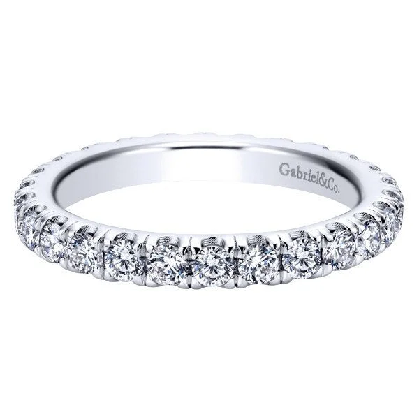 French Pave Eternity Diamond Band 1.5 Cttw14K White Gold