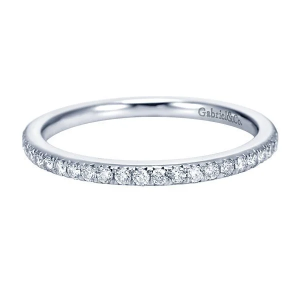 Pave Diamond Wedding Band 1/5 Cttw 14K White Gold 74B