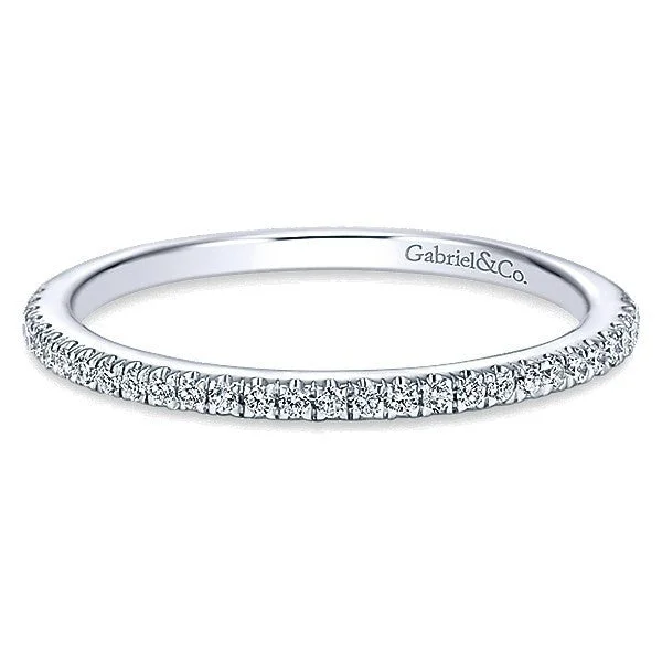 Prong Set Round Diamond Band .14 Cttw 14k White Gold 189B