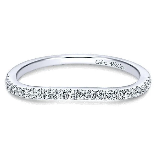 Pave Set Round Diamond Band .17 Cttw 14k White Gold 219B