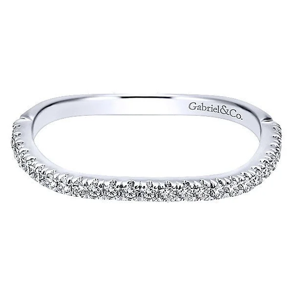 Prong Set Contoured Diamond Band  .17 Cttw 14k White Gold 209B