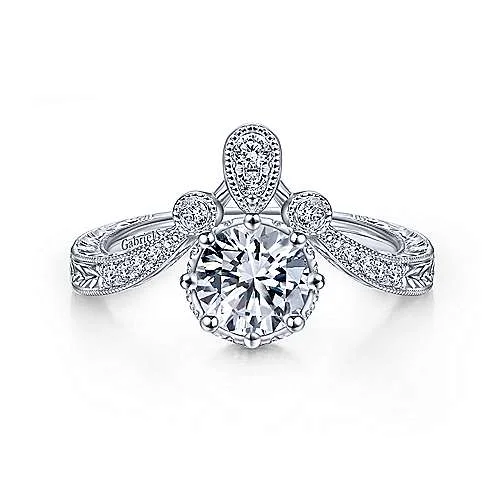 Free Form Diamond Ring .19 Cttw 14k White Gold 589A