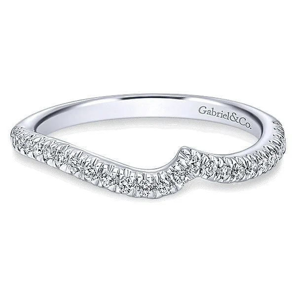 Bead Set Contoured Diamond Band .20 Cttw 14K White Gold 182B