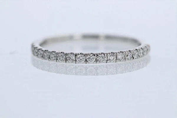 Lab Grown Pave Set .22 Cttw Diamond Ring 14k White Gold