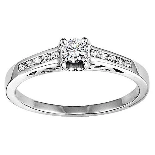 Princess Cut Diamond Engagement Ring 14K White Gold