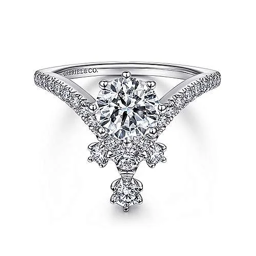 Free Form Diamond Ring .45 Cttw 14k White Gold 590A