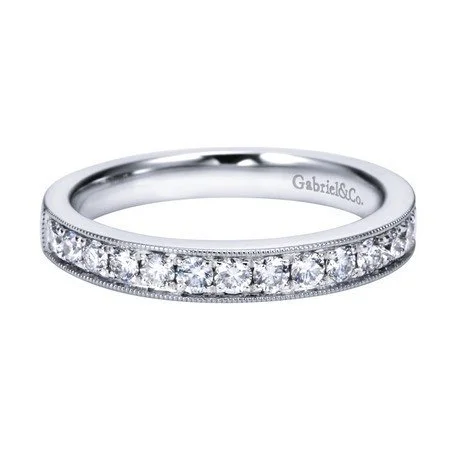 Bead Set Diamond Band .50 Cttw 14K White Gold