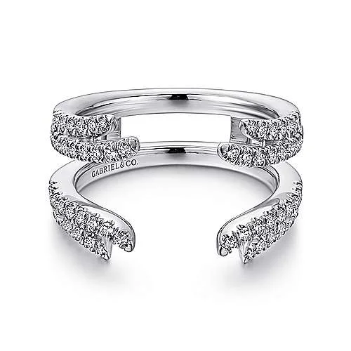 Pave Set Diamond Ring Enhancer 14K White Gold