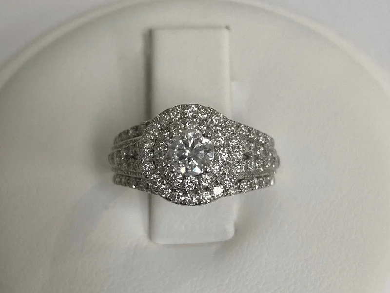 14kt White Gold Double Halo Engagement Ring