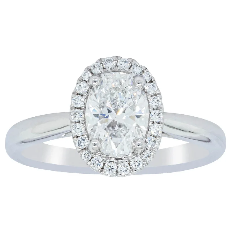 18ct White Gold 1.01ct Oval Cut Diamond Nina Ring