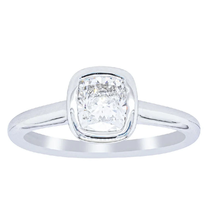 18ct White Gold 1.02ct Cushion Cut Diamond Natalia Ring