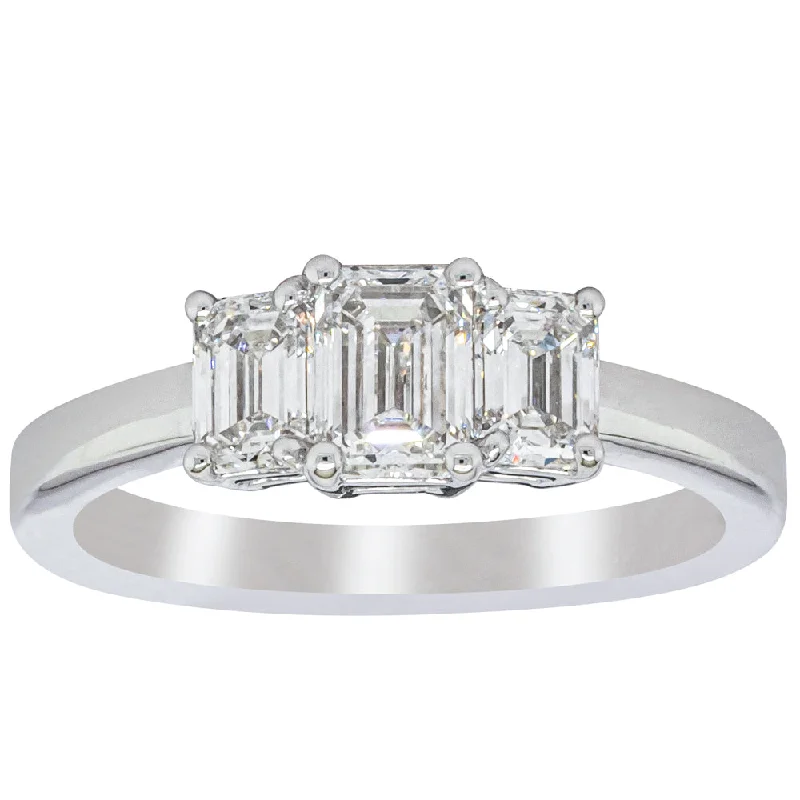 18ct White Gold 1.23ct Emerald Cut Odyssey Diamond Ring