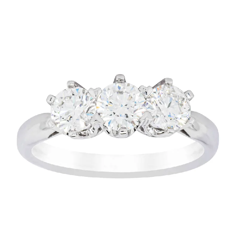 18ct White Gold 1.26ct Diamond Trilogy Ring