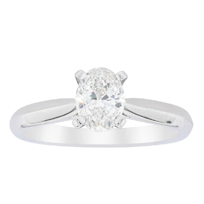 18ct White Gold .70ct Oval Cut Diamond Venetian Ring