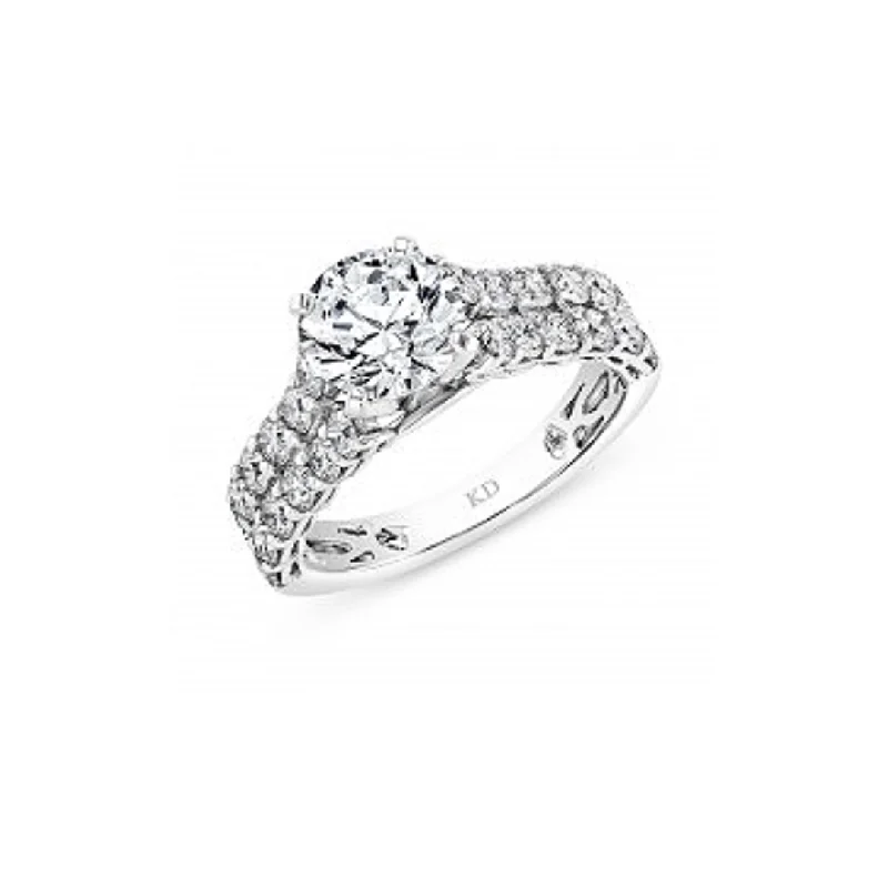 18K White Gold 1.26ctw Diamond Engagement Semi Mount (94607)