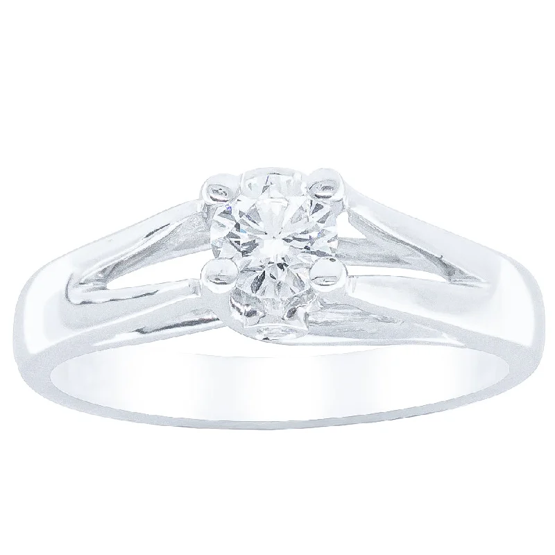 Deja Vu 18ct White Gold .36ct Diamond Solitaire Ring