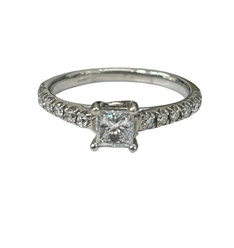 Princess Cut Engagement Diamond Ring White Gold 14kt