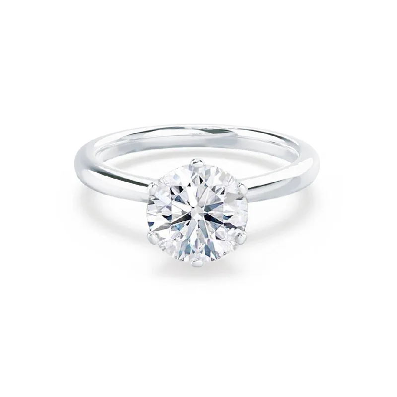 SERENITY - Round Lab Diamond 18k White Gold Solitaire Ring